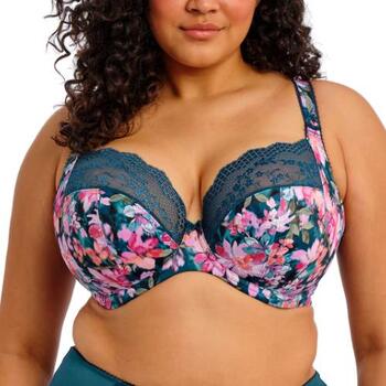 Elomi Lucie Teal Floral Uw Plunge Bra - Stretch