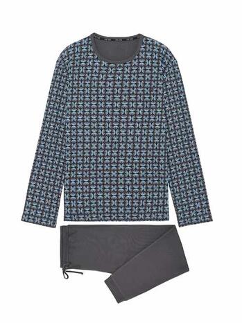 HOM Aloys Long Sleepwear Dark Grey Print