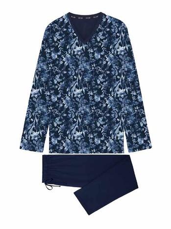 HOM Compiegne Long Sleepwear Navy Print