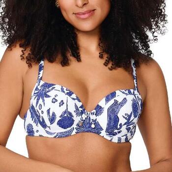 LingaDore Beach Voorgevormde Bikini top Blue White Print