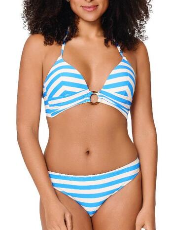 LingaDore Beach Triangel voorgevormd bikini set Ortensia Blue Stripe