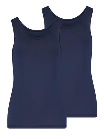 RJ Bodywear Pure Color Extra Comfort Antibes Hemdje met brede schouderbandjes Dark Blue
