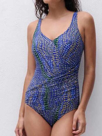Femilet Badmode Taula Wirefree t-shirt swimsuit Blue snake