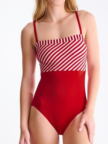 Lisca Swimwear Bondi Beach Beugelloos Badpak Crimson Red