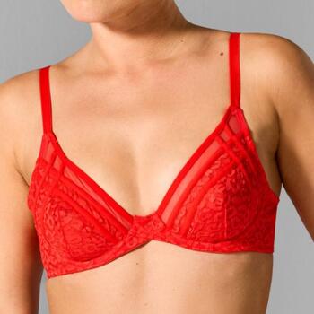Sapph Charlotte Non Pad Wired Super Plunge Bra Red