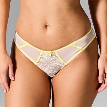 Sapph Silvy Trim High Leg Brief Yellow