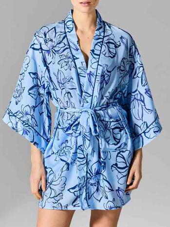 Sapph Jolie Printed Robe Light Blue