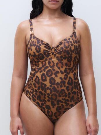 Chantelle Badmode Sauvage Covering underwired swimsuit Wild Leopard