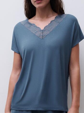 Femilet Nachtmode Josie Top SS Jeans Blue