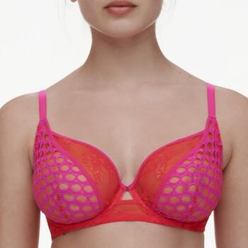 Chantelle Poison Covering underwired bra Flame Red / Fuchsia Purple