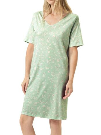 Mey Nachtmode Daisy Delight sleepshirt short sleeve matcha latte