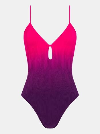 Chantelle Badmode Swim One Size Wirefree plunge T-shirt swimsuit Sunset Tie & Dye
