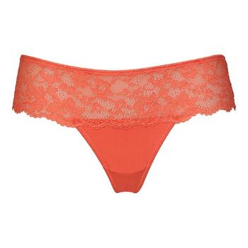 After Eden Daisy String in recycled fabric and lace Silken Coral
