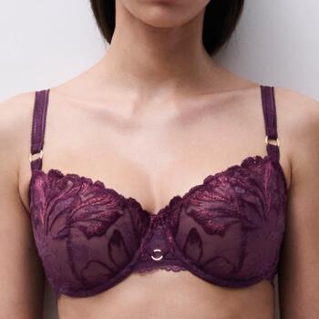 Chantelle Illusion Half-cup balcony bra Aubergine lurex