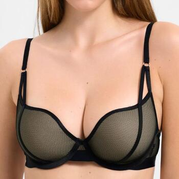 Lisca Mesh Beugel-Bh Met Voorgevormde Foamcups Zwart