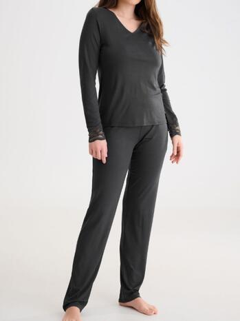 Lisca Ruth Pyjama Met Shirt En Broek Anthracite Grey