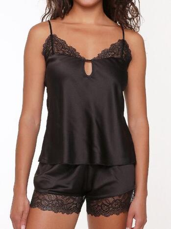 LingaDore Night 18371 Exclusives Top & shorts Zwart