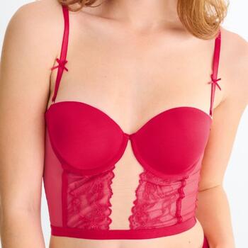 Lisca Sugarlace Bustier With Foam Cups Cherry Crimson