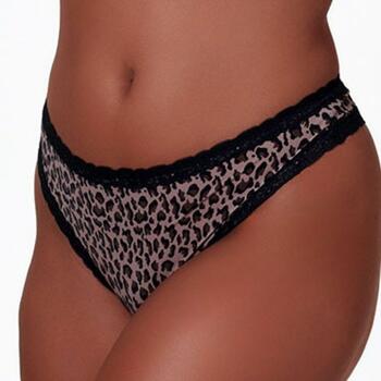 After Eden Brief with lace details Animal Print