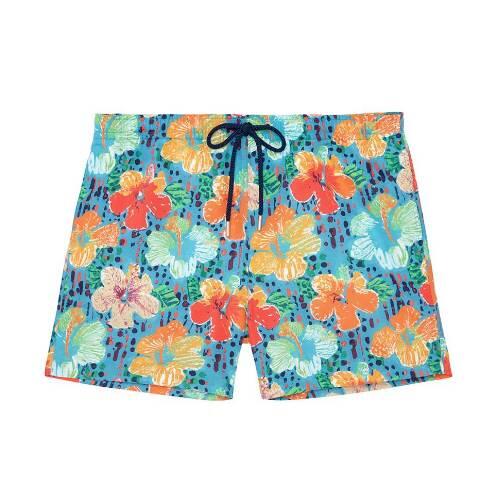 Hom Boxer De Bain Gigaro - Maillot De Bain Homme Imprimé Floral Orange