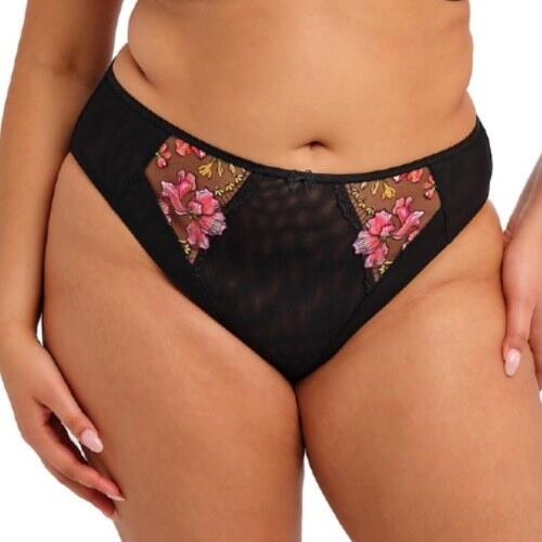 Elomi Kintai Underwire Plunge Bra Soutien-Gorge Plongeant, Opaque, Noir, 70H Femmes