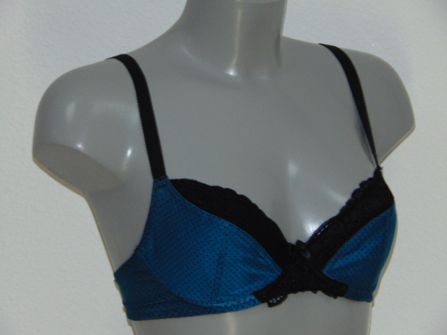 After Eden Dotted bleu/noir soutien-gorge sans forme