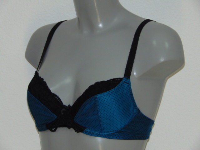 After Eden Dotted bleu/noir soutien-gorge sans forme