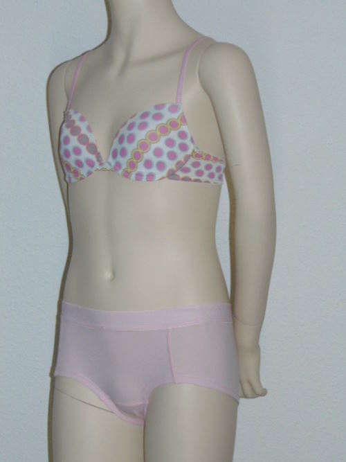 Seins et culottes bouffantes Dot in the Dot blanc/rose soutien-gorge pour fille