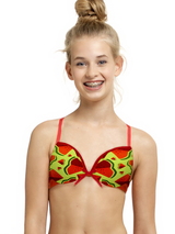 Seins et culottes bouffantes Sunny rouge/print soutien-gorge pour fille