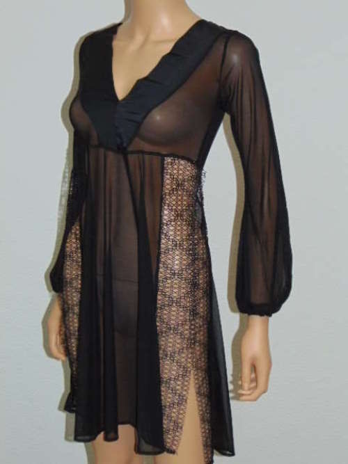 Sapph Gaudy noir/print kimono