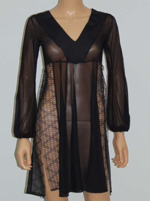 Sapph Gaudy noir/print kimono