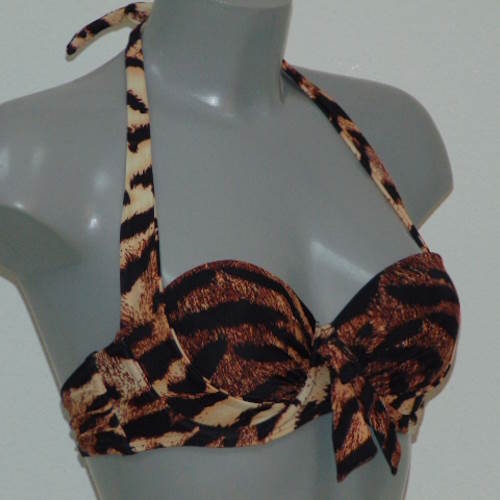 Missya Rose marron/print haut de bikini préformé