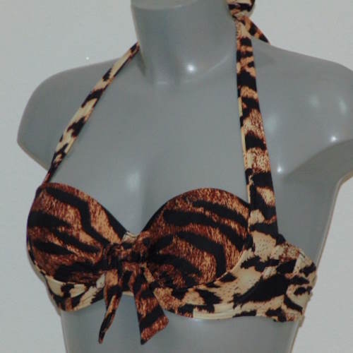 Missya Rose marron/print haut de bikini préformé