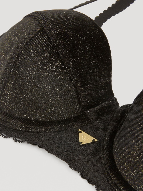 Armani Ladies Velvet noir/or soutien-gorge rembourré