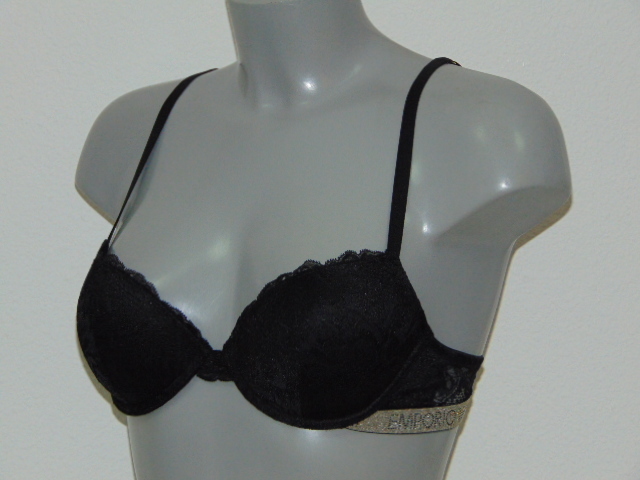 Armani Ladies Pizzo d'Oro noir/or soutien-gorge push up