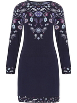 Pastunette Becky bleu marine/print chemise de nuit