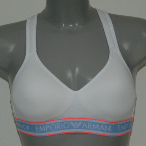 Armani Ladies Armani Sport blanc soutien-gorge sans armatures en dentelle
