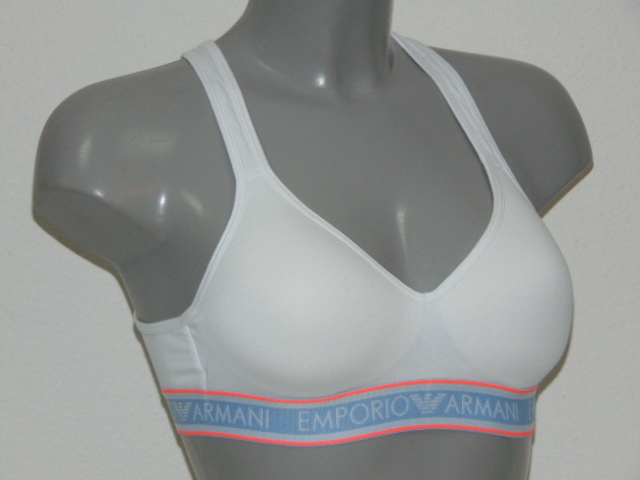 Armani Ladies Armani Sport blanc soutien-gorge sans armatures en dentelle
