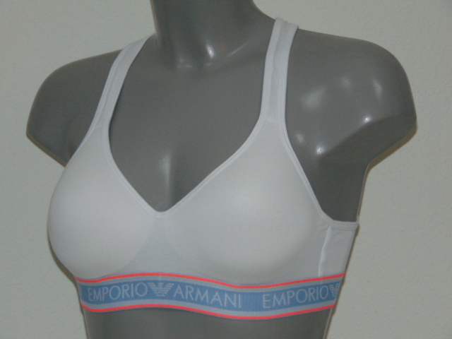 Armani Ladies Armani Sport blanc soutien-gorge sans armatures en dentelle