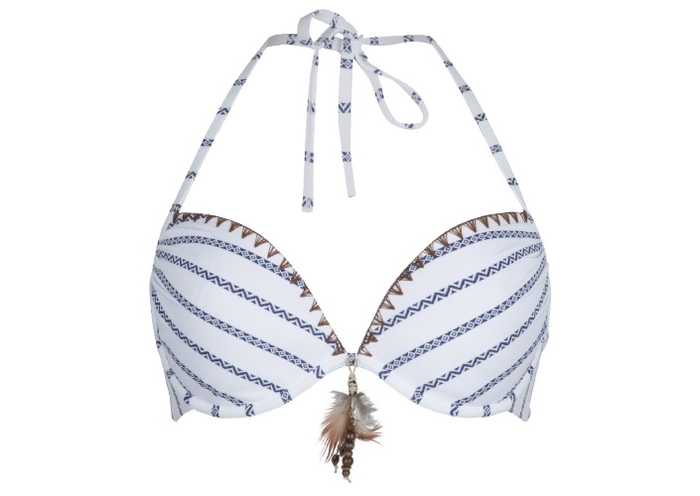 Plage de LingaDore Mae blanc/bleu haut de bikini préformé