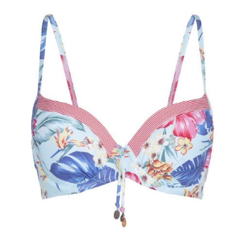 Plage de LingaDore Iris bleu/print haut de bikini préformé