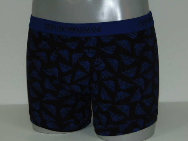 Armani Hommes Logo noir/bleu boxer
