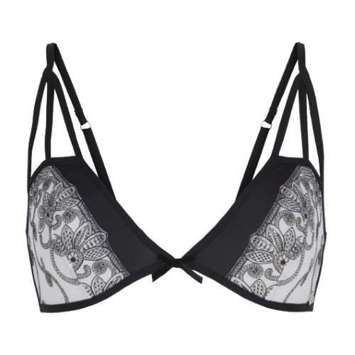 DDO Special F4P noir/print soutien-gorge sans armatures en dentelle