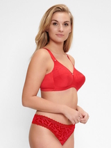 LingaDore Quotidien Lisette rouge soutien-gorge sans armatures en dentelle