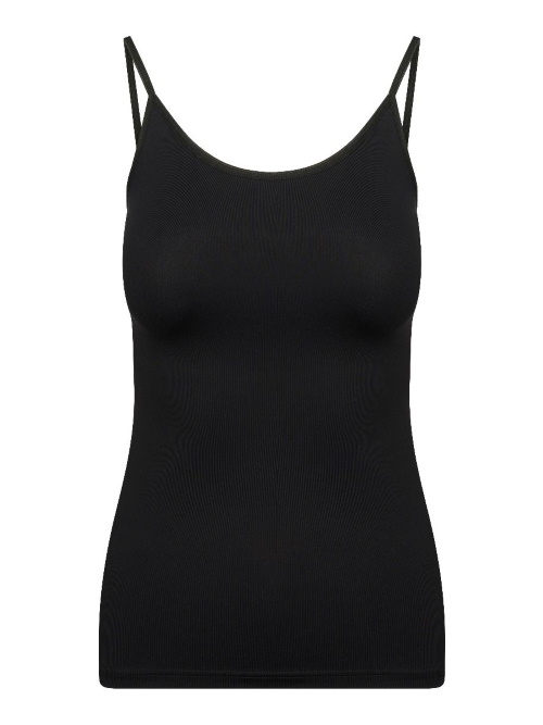 RJ Bodywear Pure Color noir top spaghetti