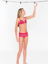 Seins et culottes bouffantes Benthe rose/print soutien-gorge pour fille