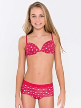 Seins et culottes bouffantes Benthe rose/print shortie
