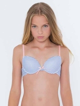 Seins et culottes bouffantes Anny bleu/blanc soutien-gorge pour fille