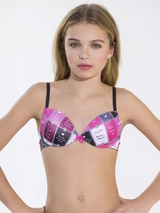 Seins et culottes bouffantes Faya rose/print soutien-gorge pour fille