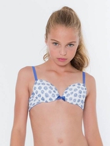Seins et culottes bouffantes Kate blanc/bleu soutien-gorge pour fille